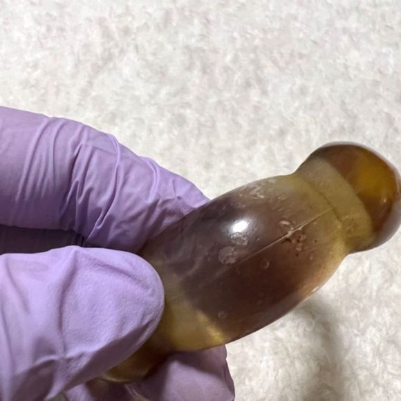 Lot of 2 Chunky Brown & Beige Bangle Fashion Bracelets - Picture 5 of 7